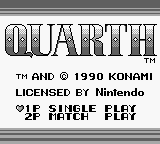 Quarth title screen for GameBoy